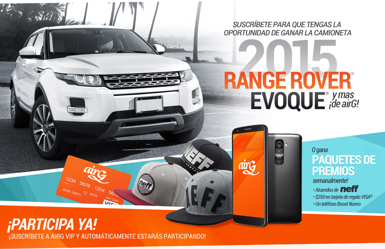 Win a 2015 Range Rover® Evoque® from airG!